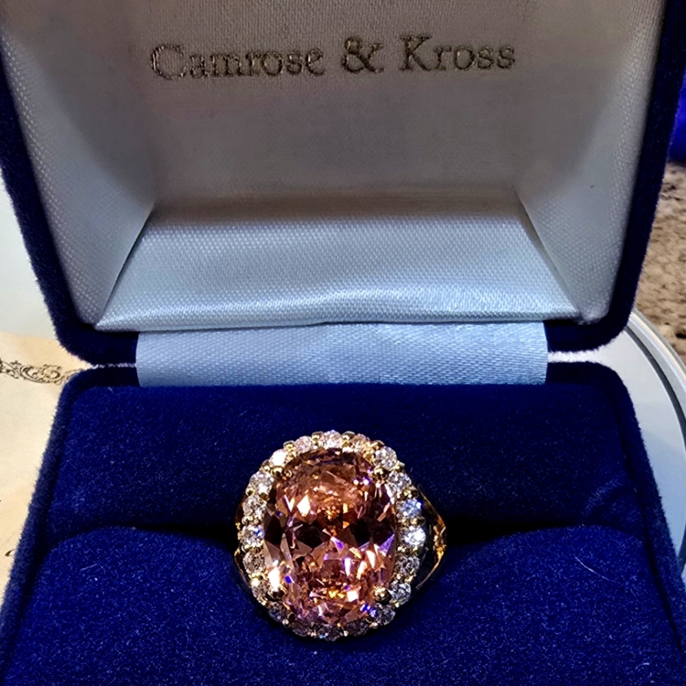 Beautiful Pink Ring with CZ stones